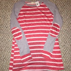 NWT //SUPER SOFT// Red stripped long sleeved shirt